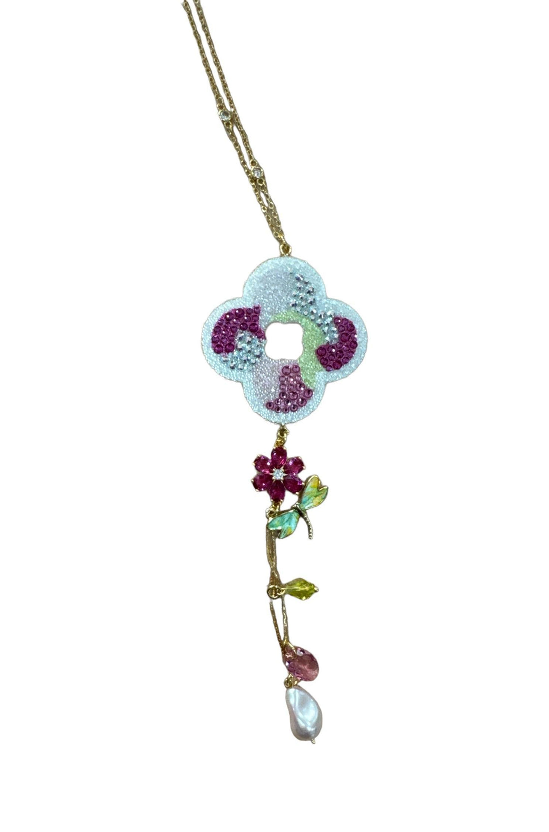halsketting met kleurrijke bloemhanger copr3 - Sophie Goetsch