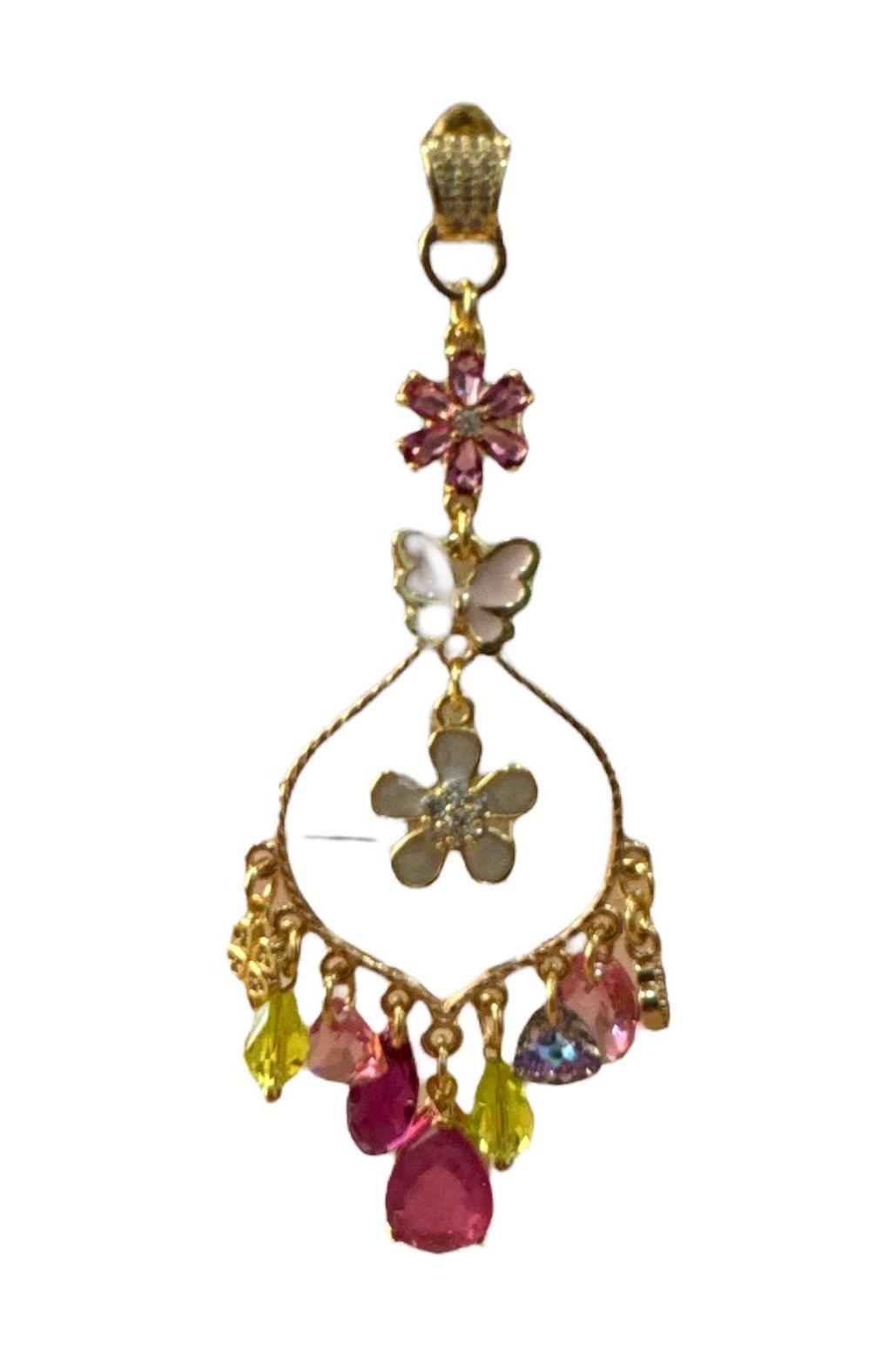charmante chandelier oorbellen met kleurrijke kristallen bopr59 - Sophie Goetsch