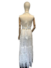 elegante ivoorkleurige kantjurk met franjes - dw070 - Antica Sartoria