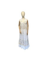 elegante witte zomerjurk met kralen en borduurwerk dv470 - Antica Sartoria