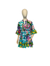 bohemien zomerjurk met bloemen- en zigzagprint - cs008n - Antica Sartoria