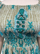 bohemien smaragdgroene geborduurde tuniek cs005p - Antica Sartoria