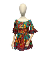 kleurrijke geplisseerde tuniek met geborduurde details - cs005e - Antica Sartoria