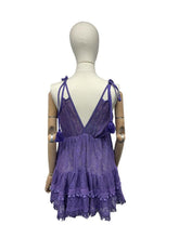 paarse kanten zomerjurk met v-hals en ruches - model cc475 - Antica Sartoria