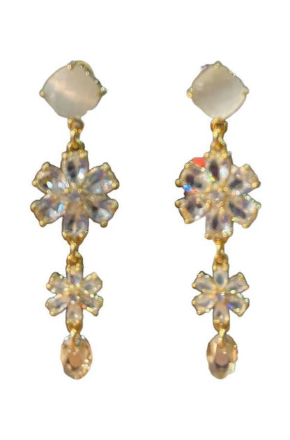 elegante kristallen bloemendruppel oorbellen bosb79 - Sophie Goetsch