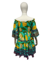 boho-chic off-shoulder zomerjurk met etnische print - Antica Sartoria