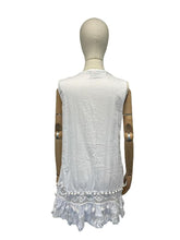 bohemien witte geborduurde zomerjurk met kant detail - cv1045 - Antica Sartoria