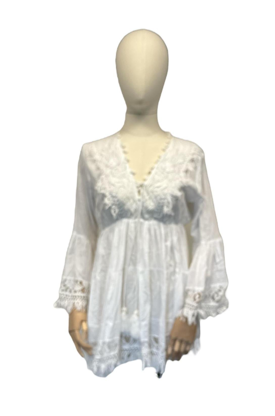 boho-chique kanten tuniekjurk cv1022 - Antica Sartoria