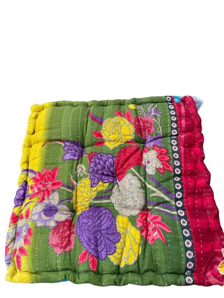 chair pad vintage kantha 45x45 - Heavenlywell