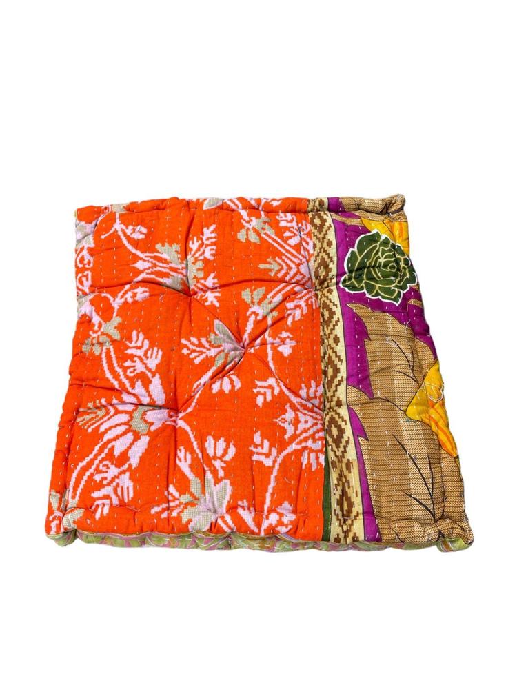 chair pad vintage kantha 45x45 - Heavenlywell