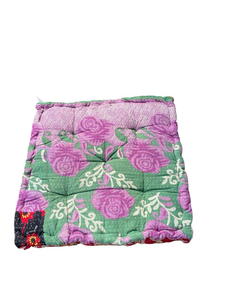 chair pad vintage kantha 45x45 - Heavenlywell