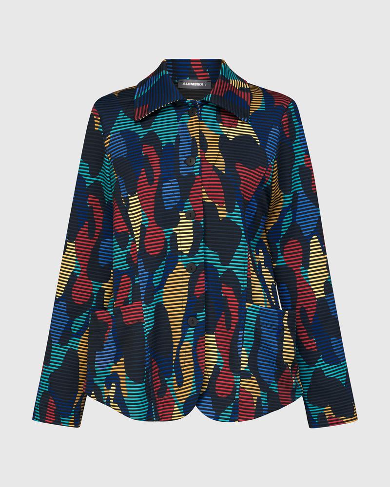 vest met grafisch patroon aj721 - Alembika