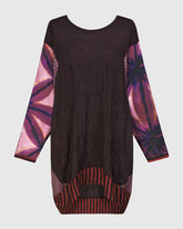 elegante tuniek met contrasterende mouwen en zoom at608 - Alembika