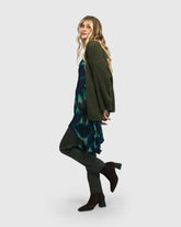 exotische bladerprint asymmetrische tuniek at602 - Alembika