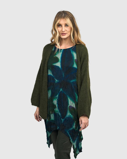 exotische bladerprint asymmetrische tuniek at602 - Alembika