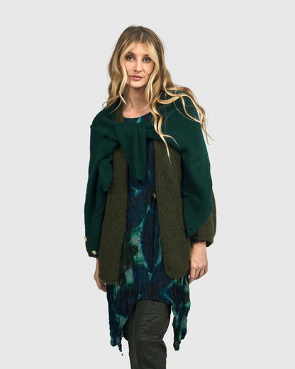 exotische bladerprint asymmetrische tuniek at602 - Alembika