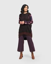 elegante tuniek met contrasterende mouwen en zoom at608 - Alembika