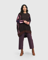 elegante tuniek met contrasterende mouwen en zoom at608 - Alembika