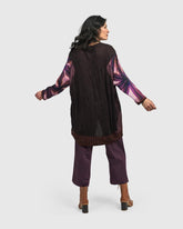 elegante tuniek met contrasterende mouwen en zoom at608 - Alembika