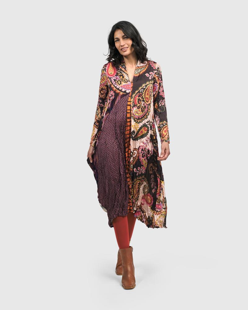 bohemian print midi-jurk ad501 - Alembika