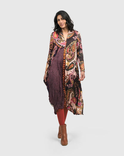 bohemian print midi-jurk ad501 - Alembika