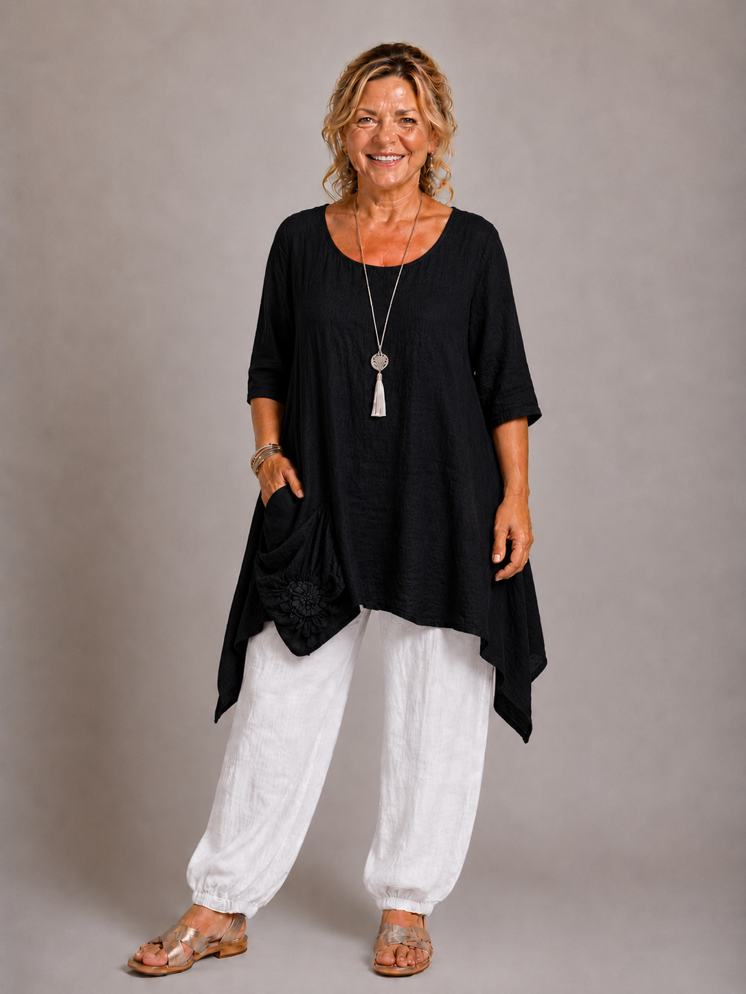 stijlvoll asymmetrisch shirt  7528ss26 - Moonshine