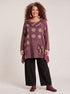 Shirt 8338AW Moonshine Wijnrood/beige