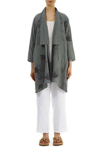 oversized kimono jas met abstract patroon - Grizas