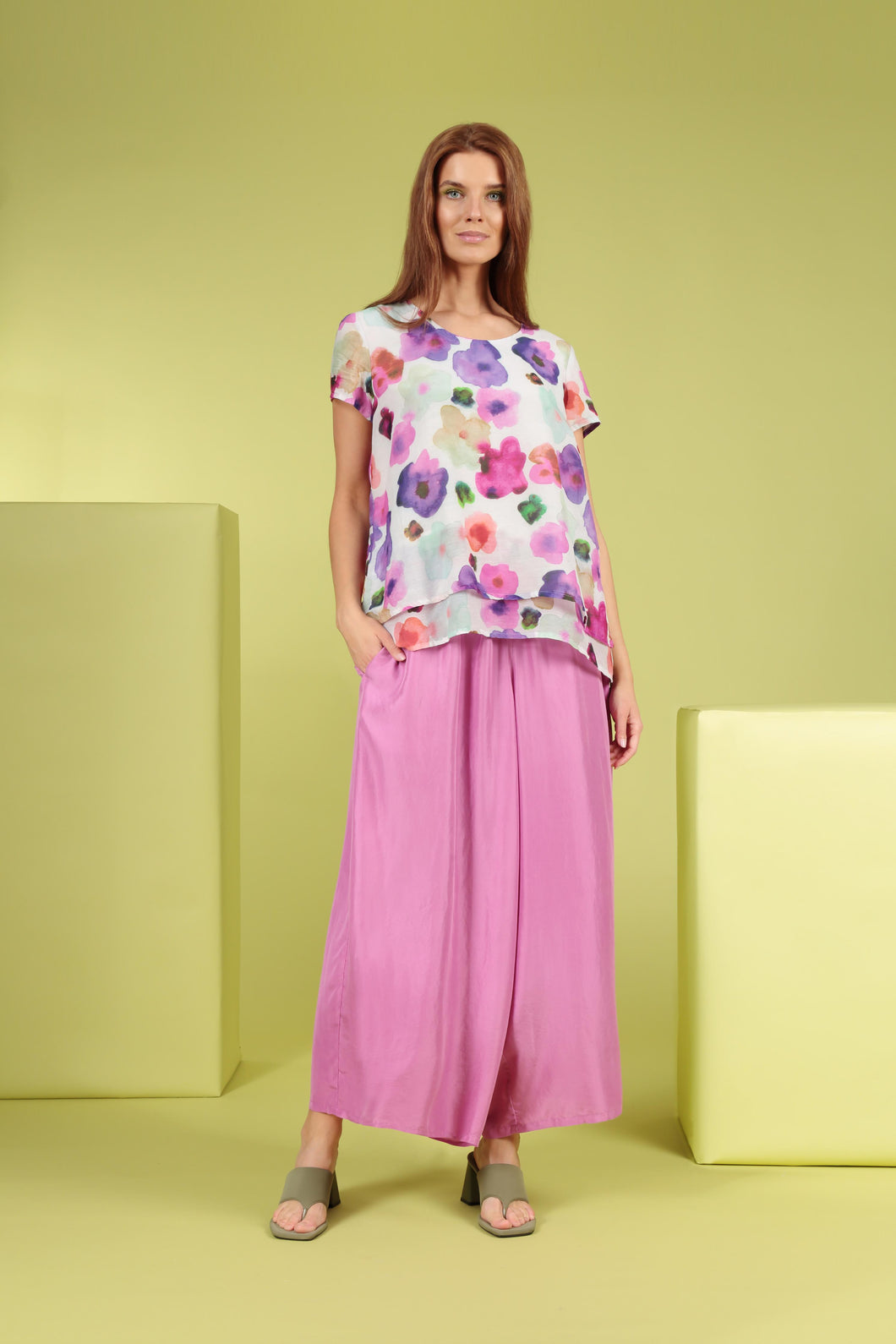 fleurige zomerse blouse met kleurrijke bloemenprint - Grizas