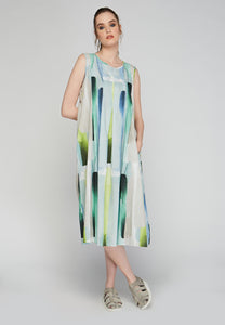 mouwloze jurk in zomerse print 24y529 - Luukaa