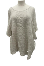 Afbeelding in Gallery-weergave laden, luchtige tuniek met textuur en driekwart mouwen - shirt 1317 - Moonshine
