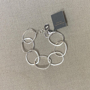 zilverkleurige schakelarmband met grote ringen - Rosanna de la Riva